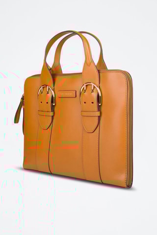 Porte-documents en cuir Elena - Cognac