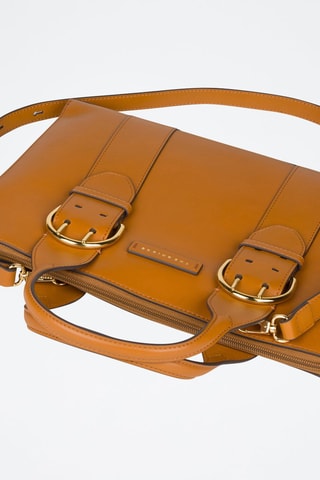 Porte-documents en cuir Elena - Cognac