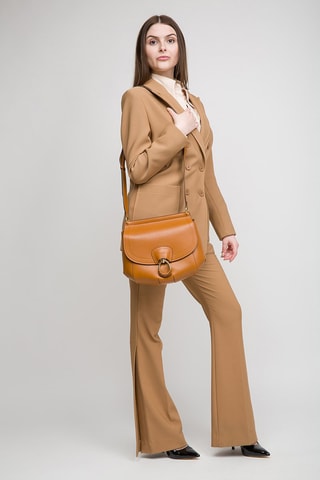 Sac bandoulière en cuir Erica - Cognac