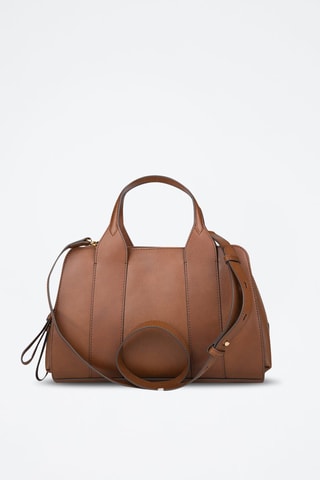 Sac bandoulière en cuir Elena - Marron