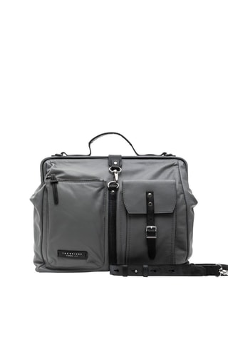 Sacoche en cuir - Gris et noir