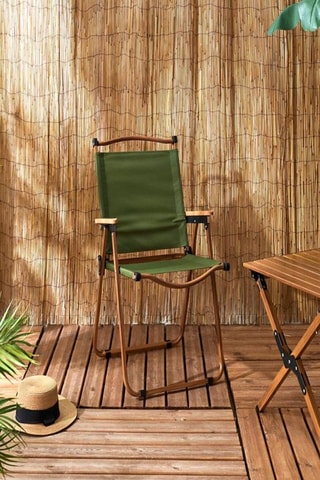 Cadeira dobrável Mariposa Verde e natural