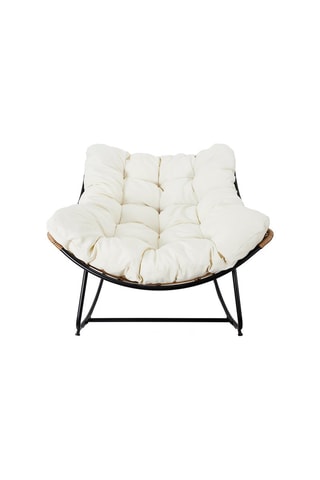 Poltrona a dondolo - Nero e beige