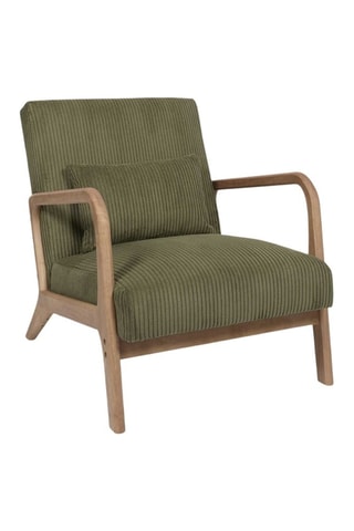 Cadeirão em hévea Scott - Verde - Toque veludo