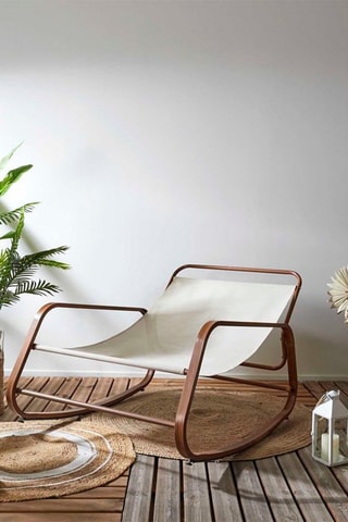 Sedia a dondolo Miami - 
Beige e neutro