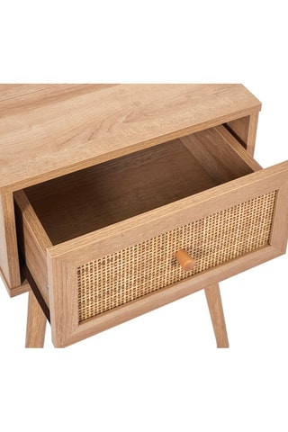 Mesa de cabeceira em madeira e rotim Bali - 39 x 39 x 55,4 cm