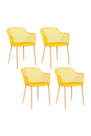 4 cadeirões de exterior Malaga Amarelo