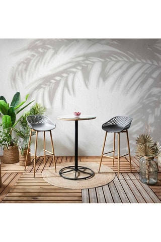 Banco de bar Malaga 
Cinzento e imitação de madeira