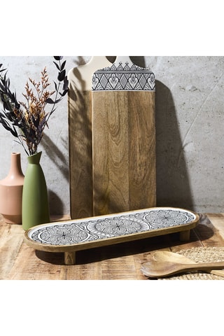 Bandeja em madeira mangueira - 50 x 18 x 5 cm