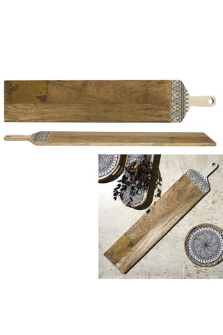 Bandeja de apresentação em madeira de mangueira - 100 x 20 x 1,5 cm