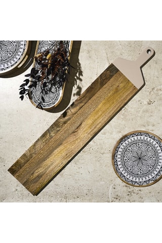 Bandeja de apresentação em madeira de mangueira - 100 x 20 x 1,5 cm