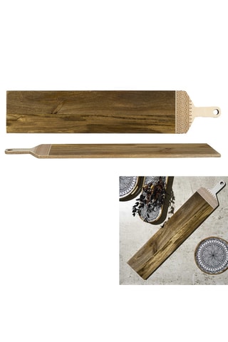 Bandeja de apresentação em madeira de mangueira - 100 x 20 x 1,5 cm