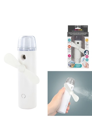 Ventoinha recarregável com vaporizador - Branco