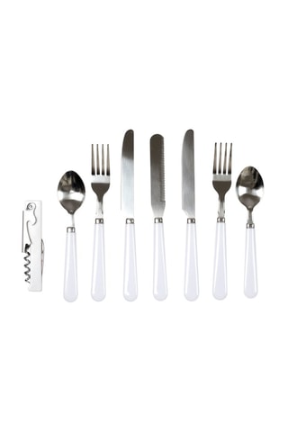 Lancheira e talheres Antracite e branco