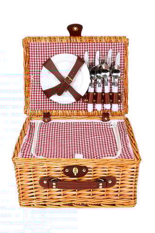 Cesto de piquenique em verga para 4 pessoas Natural