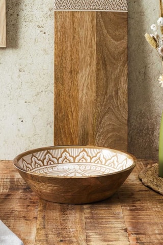 Saladeira em madeira de mangueira Dune - 28 cm