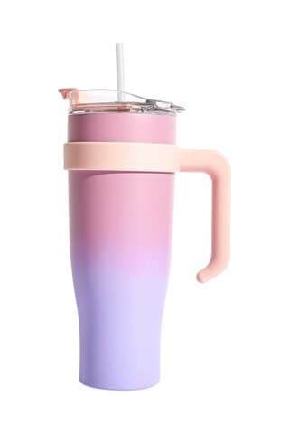 Caneca de viagem Miami em aço inoxidável Tie and Dye - 1200 cl - Modelo aleatório