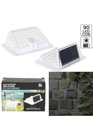 Aplique de parede de exterior solar LED - Branco
