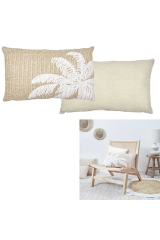 Almofada - 30 x 50 cm - Castanho e branco