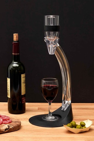 Arejador de vinho com suporte Preto