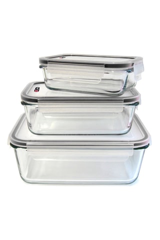 3 recipientes com tampa hermética em silicone - Cor aleatória