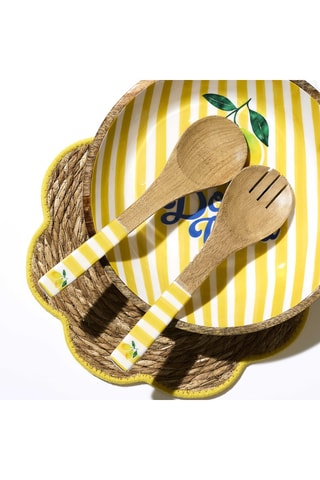 Talheres de salada - Amarelo - 30 x 8 x 1,5 cm