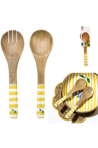 Talheres de salada - Amarelo - 30 x 8 x 1,5 cm