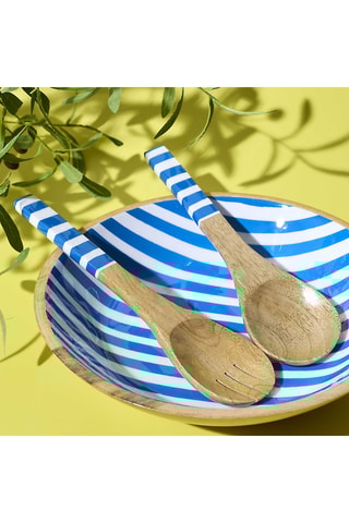 Talheres de salada - Azul - 30 x 8 x 1,5 cm