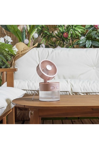 Ventoinha com nebulizador de mesa orientável - Rosa - 2-6 W