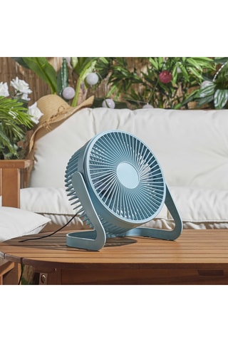 Ventoinha de mesa silenciosa USB - Azul-claro