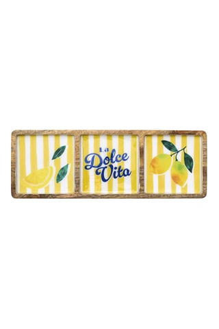 Prato com compartimentos em mangueira Dolce Vita - Amarelo - 40 x 14 x 2,5 cm