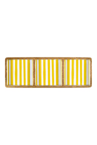 Prato com compartimentos em mangueira Dolce Vita - Amarelo - 40 x 14 x 2,5 cm