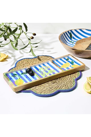 Prato com compartimentos em mangueira Dolce Vita - Azul - 40 x 14 x 2,5 cm