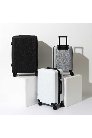 Conjunto de 3 malas Copenhague - Preto, cinzento e branco - 56/65/75 cm