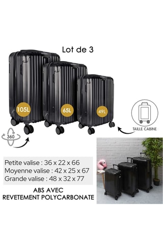 Conjunto de 3 malas New York - Preto - 57/64/76 cm