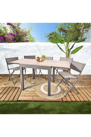 Mesa extensível em vidro Ornela - 80/160 x 80 cm