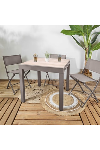 Mesa extensível em vidro Ornela - 80/160 x 80 cm