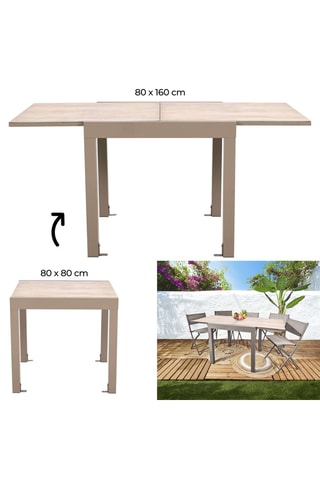 Mesa extensível em vidro Ornela - 80/160 x 80 cm