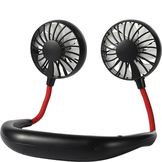 Mini ventilador dual diadema cuello con bateria recargable