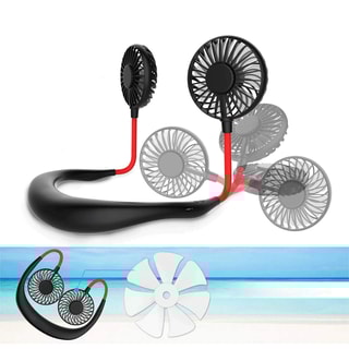 Mini ventilador dual diadema cuello con bateria recargable