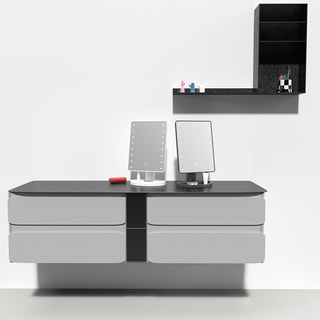 Miroir LED tactile - 180° - Noir