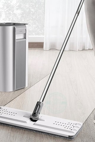 Balais serpillière avec seau - Blanc - 38 x 23 cm