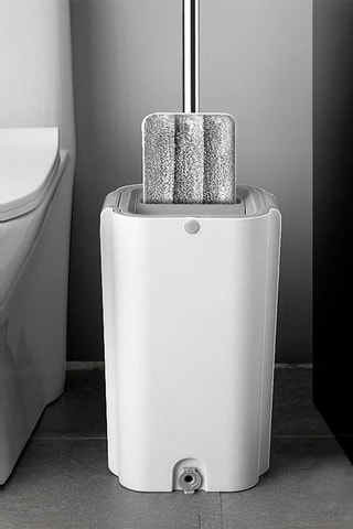 Balais serpillière avec seau - Blanc - 38 x 23 cm