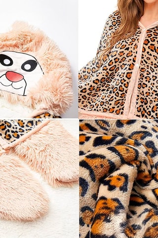 Peignoir à capuche - Beige et marron