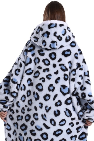 Pull plaid à capuche - Bleu