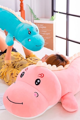 Coussin dinosaure - 20 x 50 cm - Bleu