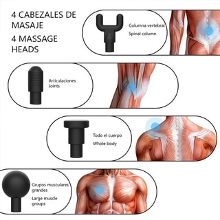 Pistolet de massage musculaire - Fascia Gun TY602 - Corps - Gris