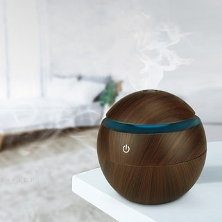 Humidificateur avec lumières LED - 130 ml - Marron foncé