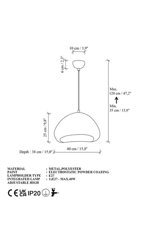 Hanglamp - Wit - 40 W