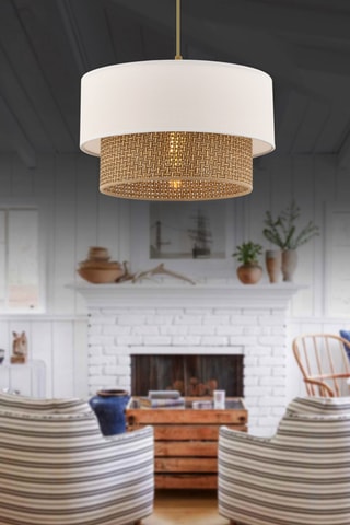 Hanglamp - Beige en Wit - 45 - 60 W